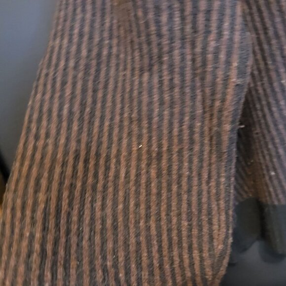 Vintage 1960s Walsted Pullover Sweater Brown Stripes Shawl Neck Sz 46 Fading - Picture 7 of 11